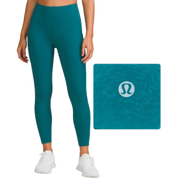 Lululemon Wunder Train High-Rise Tight 25" Everlux Crunch Teal Lagoon Size 4 - Picture 1 of 8